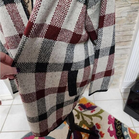 ADRIENNE Vittadini windowpane plaid cardigan sweater plus size 3X NEW!!! - Picture 4 of 8